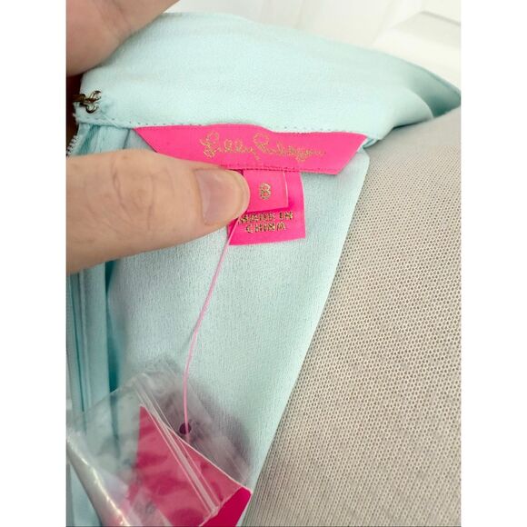 Lilly Pulitzer Womens Whisper Blue Embellished Neck Jane Maxi Dress Size 8 NWT - Picture 8 of 9